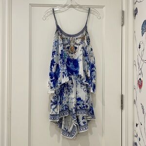 Camilla Blue and White romper